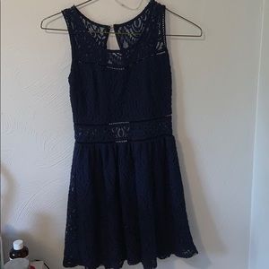 navy blue lace dress